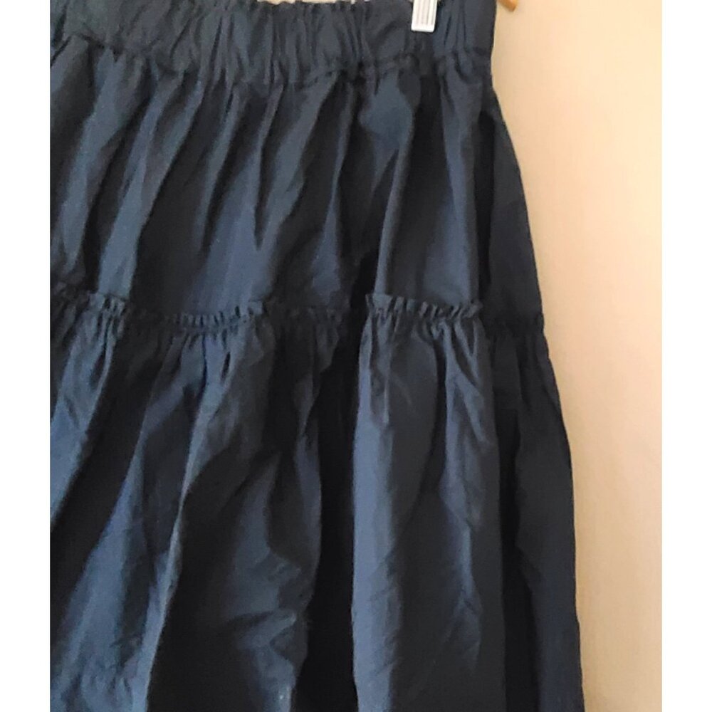 Anthropologie Maeve Smocked Tiered Mini Skirt XL Black Lined Boho Flirty NWOT - Picture 6 of 10
